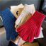 Fashion Mist Blue Solid Color Wool Knitted Five-finger Gloves