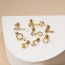 Fashion 6#gold Stainless Steel Diamond-encrusted Geometric Piercing Nails (single)