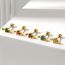 Fashion 4#gold Stainless Steel Diamond-encrusted Geometric Piercing Nails (single)