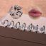 Fashion 7# Stainless Steel Zirconium Geometric C-shaped Piercing Lip Ring