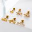 Fashion 6#gold Stainless Steel Diamond-encrusted Geometric Piercing Nails (single)