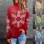 Fashion Red Christmas Print Turtleneck Sweater