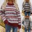 Fashion Red Christmas Print Crew Neck Pullover Sweater