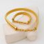 Fashion Ys748 Gold Bracelet Stainless Steel Snake Bone Stitching Stretch Wide Bracelet