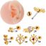 Fashion 5# Rose Gold Stainless Steel Diamond-encrusted Geometric Piercing Nails (single)
