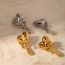 Fashion Gold Geometric Lava Heart Stud Earrings