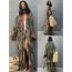 Fashion Military Green Series Cotton Printed Sun Protection Swimsuit Long Cardigan