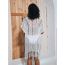 Fashion White Open-knit Fringed Sun Protection Blouse