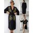 Fashion Black Embroidery Cotton Embroidered Slit Sun Protection Cardigan