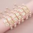 Fashion F Gold Beads Pearl Bead Square Bracelet