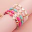 Fashion E Colorful Polymer Clay Beaded Love Bracelet