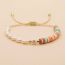 Fashion F Colorful Polymer Clay Spliced Pearl Beaded Acrylic 26 Letter Bracelet