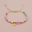 Fashion Color Color Block Polymer Clay Pearl Eye Beads Metal Palm Bracelet