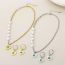 Fashion Gold Necklace Kn237646-ksp Titanium Steel Diamond Love Splicing Chain Necklace