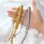 Fashion Bracelet 16cm+5cmys747 Gold Stainless Steel Geometric Bracelet
