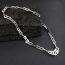 Fashion Silver Titanium Steel Geometric Chain Mens Necklace