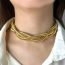 Fashion Gold Stainless Steel Snake Bone Chain Multi-layer Collar