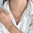 Fashion Gold Necklace 45cm Stainless Steel Geometric Chain Ot Buckle Necklace