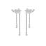 Fashion Silver Copper Diamond Flower Tassel Earrings