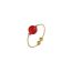 Fashion A Red Agate Ring (yellow Gold) Copper Geometric Red Agate Ring (one)