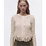 Fashion Off-white Lace Ruffled Knitted Cardigan