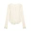 Fashion Off-white Lace Ruffled Knitted Cardigan