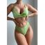 Fashion Green Tie Dye Lace-up Drawstring Tankini Swimsuit Bikini