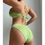 Fashion Green Tie Dye Lace-up Drawstring Tankini Swimsuit Bikini
