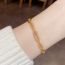 Fashion Gold-interlocking Zircon Bracelet (thick Real Gold Plating) Copper Inlaid Zirconium Geometric Chain Bracelet