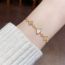 Fashion Gold Copper Inlaid Zirconium Geometric Sector Bracelet
