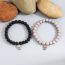Fashion A Pair Of Skull Volcanic Stone Bracelets Pair Of Volcanic Beaded Skull Bracelets