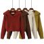 Fashion Off White Spandex Knitted Lapel Pullover Sweater