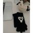 Fashion Chubby White. Polyester Knitted Five-finger Gloves