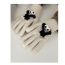 Fashion Chubby Black. Polyester Knitted Five-finger Gloves