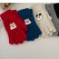 Fashion Blue Polyester Rabbit Knitted Five-finger Gloves