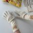 Fashion Beige Blended Knit Patch Five-finger Gloves