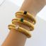 Fashion Green Three-piece Suit (tell Customer Service The Ring Number Or Leave A Note) Stainless Steel Square Diamond Stripe Choker Bracelet Ring
