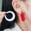 Fashion Rose Red Crescent C Acrylic Geometric C-shaped Earrings