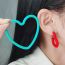 Fashion Orange Heart-set Acrylic Love Earring Set