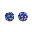 Fashion Christmas Clothes Blue Round Acrylic Printed Round Earrings
