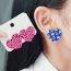 Fashion Leaves Black Hearts Acrylic Printed Love Earrings