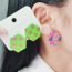 Fashion Rose Leopard Print Hexagon Acrylic Printed Hexagonal Stud Earrings