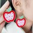 Fashion Red Dot Apple Acrylic Red Apple Earrings