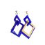 Fashion White Mirror-spliced Square Acrylic Patchwork Square Earrings