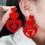Fashion Black-stitched Love Acrylic Love Stitch Earrings
