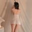 Fashion White Polyester Hollow Ruffled See-through Underwear Set