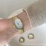 Fashion Gold With Blue Surface Stainless Steel Oval Dial Watch