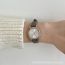 Fashion Coffee With White Noodles Stainless Steel Square Dial Watch
