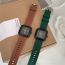 Fashion Green Belt Stainless Steel Square Dial Watch