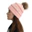 Fashion Date Red Wool Ball Knitted Button Beanie